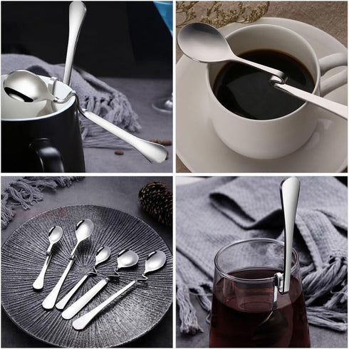 OSALADI 4pcs Stainless Steel Espresso Spoon, Jam Honey Spoon, Coffee Stir Spoon, Milk Mixing Teaspoon