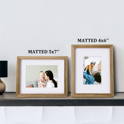 8x10 4x6/5x7 8x10 Set 4 Egofine Picture Frames with Plexiglass, Display Pictures with Mat or Without Mat