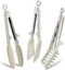 Kitchen Tongs Set of 3, 9 Inch Silicone Tips Food Grade Mini Serving Tongs for Cooking and BBQ