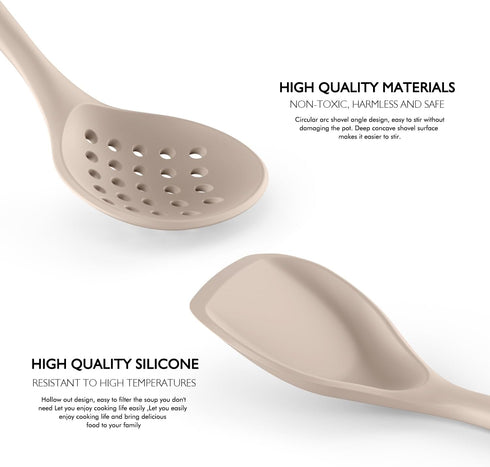 Large Silicone Cooking Utensils Set: Heat Resistant Kitchen Gadgets for Non-Stick Cookware