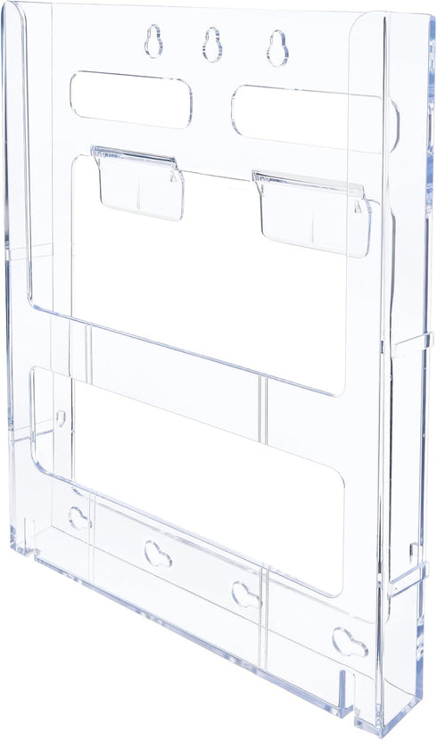 Deflecto Lit Loc Interlocking Magazine Holder - Clear, 11-1/4" x 9” x 1-1/4" (772001)