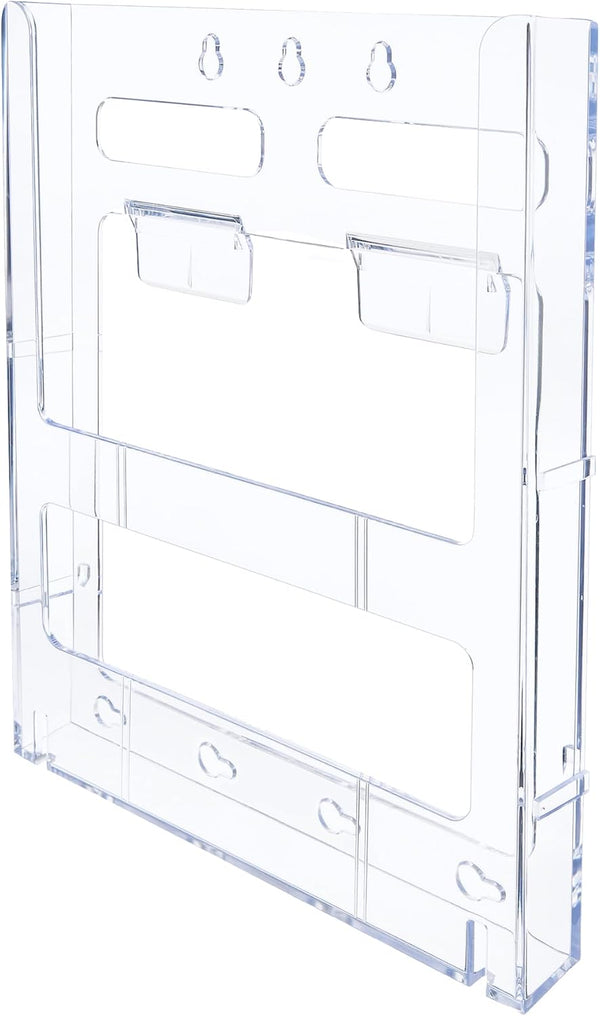 Deflecto Lit Loc Interlocking Magazine Holder - Clear, 11-1/4" x 9” x 1-1/4" (772001)