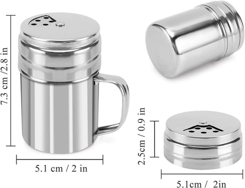 Accmor 5oz Salt and Pepper Shakers with Adjustable Pour Holes, Stainless Steel Dredge Shaker for Seasoning Spices