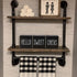 Farmhouse Bathroom Decor, Cute Funny Wooden Signs for Shelf, Rustic Black Bathroom Decor, 4 Sides