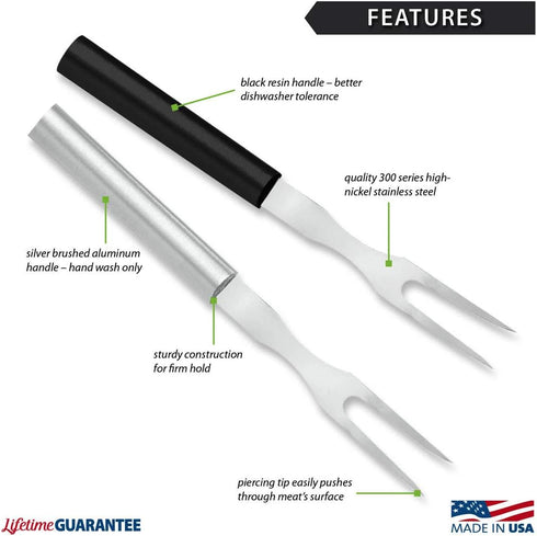 Rada Cutlery Carving Fork, Made in USA, Black Handle