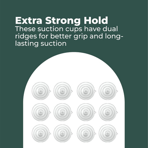 Window Garden Replacement Suction Cups, 12 Clear Large Super Strong Suckers for Glass Surfaces