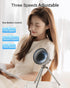 Portable Quiet Desk Fan, 3 Speeds Adjustable Small Fan with 3 Light, USB Cooling Air Circulator for Office, Home (White)