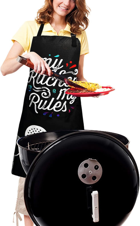 Sosolong Adjustable Waterproof Bib Apron with 2 Pockets for Cooking, Kitchen Aprons for Men and Women, Adult Gifts