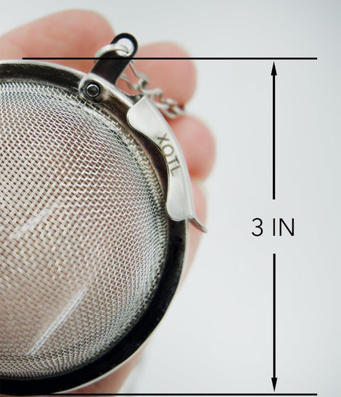 3 Inch Stainless Steel Tea Ball Infuser, Silver, Loose Leaf Tea Steeper and Spice Infuser, 2 PCS