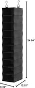 ClosetMaid 20502 10-Shelf Closet Fabric Hanging Organizer for Shoes, Hats, Handbags, Clothes with Charcoal Black Finish