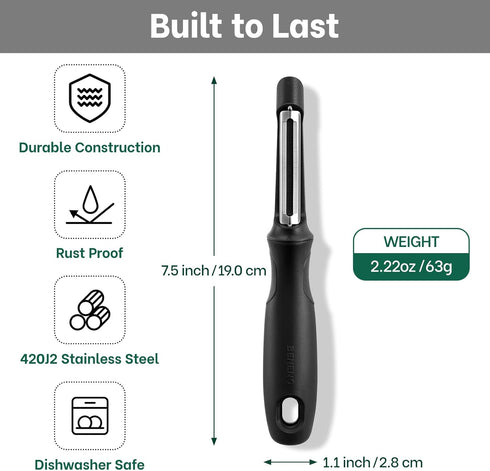 Beneno Swivel Vegetable Peeler, Razor-Sharp Smooth Peeling Potato Peelers with Stainless Steel Blades, Ergonomic