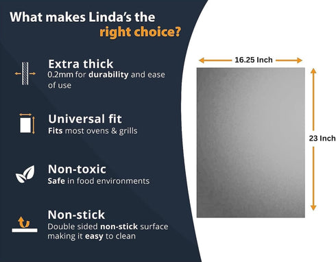 Oven Liners for Bottom of Oven - 3 Pack Large Heavy Duty Non-Stick Mats, 16.25”x23” for Electric, Gas, Toaster Ovens