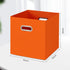 Fabric Cubby Storage Bins,13x13x13 Inches ,Cube Organizer Bins Foldable Storage Bins with Dual Handles Fabric Organizer Bins and Basket Storage Box,Set of 3 ,Orange