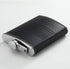 Stainless Steel American Flag Flask, 8oz Soft Touch Cover Liquor Flasks, Leak Proof Black PU Leather