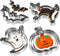 Halloween Cookie Cutters Set, 12 Pieces Stainless Steel Shapes for Pumpkin, Ghost, Bat, and Cat Cookies