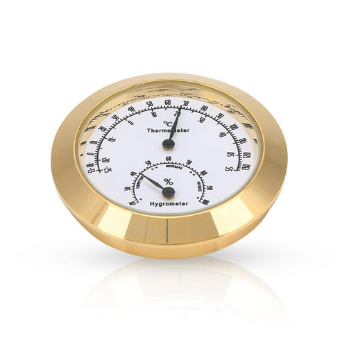 Guitar Violin Thermometer Hygrometer, Alloy Meter for Temperature and Humidity in Violin Guitar Case (Gold)