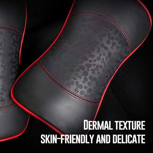 Cushions,100% Set (2 HAOTULE Car Leather Neck Pillows, Neck Rest Memory Foam Cervical Support, Comfortable Travel car