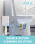 Disposable Toilet Brush Wand Starter Kit - Wall Mount Cleaning System with 1 Wand, 24 Flushable Refills, 1 Caddy