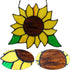 Handmade Sunflowers Gifts Stained Glass Window Hanging, 5×6 Inch Suncatcher Kitchen Decor for Women, Mom, Grandma