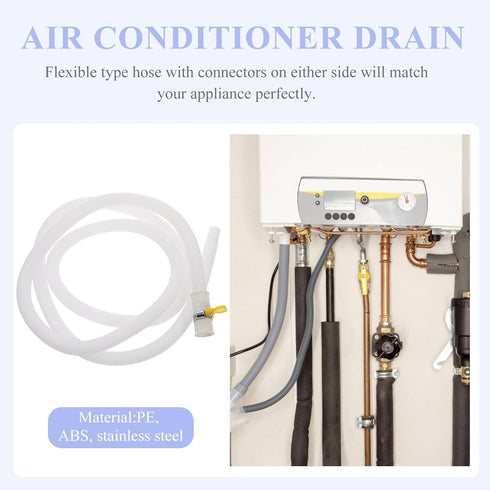 Uonlytech Portable Washer Hoses, Air Conditioner Drain Kit Tube for Washer, Lengthen Flexible Hose