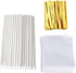 Lollipop Stick (6 inch), Candy Wrappers and Twist Ties Set, 100 Papery Lollipop Sticks, 200 Bags & 200 Twist Ties