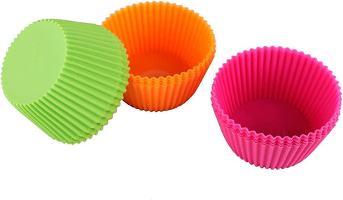 Webake 4.3 Inch Jumbo Silicone Baking Cups, Reusable Non-stick Extra Large Cupcake Liners, Pack of 12