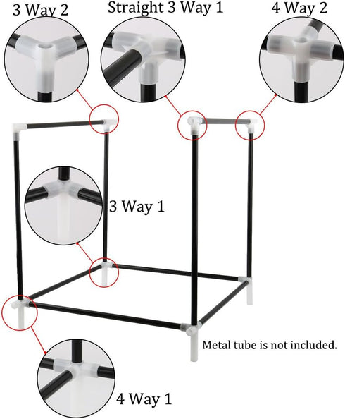 Set, 13mm 16 uxcell Shoe Rack Accessories Connectors Inner Diameter for Repair Assembled Wardrobe, Replacement of Parts