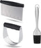 Dough Blender Set - Stainless Steel Pastry Cutter with Scraper and Brush, Professional Baking Tools