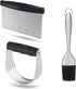 Dough Blender Set - Stainless Steel Pastry Cutter with Scraper and Brush, Professional Baking Tools