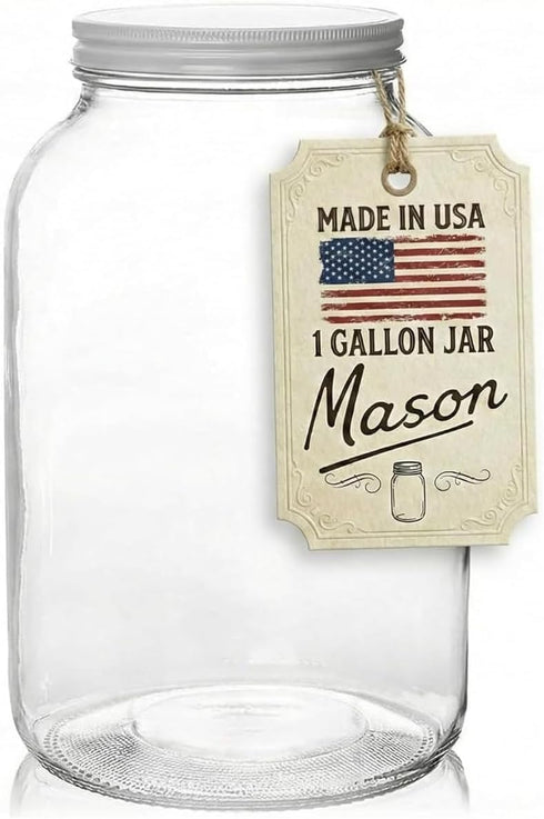 Large Glass Jars 1 Gallon 1 Pack Wide Mouth Mason Jars with