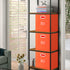 Robuy Set of 4 Foldable Cube Storage Bins, Fabric Storage Boxes with Dual Metal Handles for Organizing Clothes, Toys,