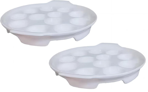 Bamboo's Grocery LoKii 2 Pack Ceramic Escargot Dish, 12 Holes with Handles, White, 9.25 Inches, Snail Dish Diet Plates