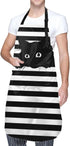 Funny Black Cat Waterproof Apron With 2 Pockets Kitchen Chef Aprons Bibs For Cooking Baking Painting Gardening Grooming