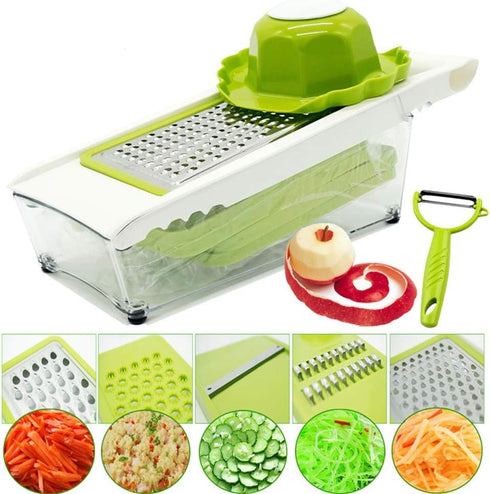 Mandoline Slicer Vegetable Potato Slicer - HaetFire Grater Cutter with 5 Interchangeable Sharp Blades