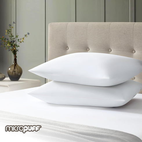 Micropuff Standard Size Pillow Cases, 2 Pack, Soft Hypoallergenic Pillow Cover, 20x30