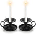 Yopay 4 Pack Iron Taper Candle Holder - Retro Rustproof Black Candlestick Holders for Halloween, Christmas, Wedding