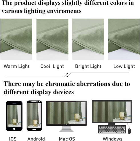 90 inches W52 L90, 2 StangH Sage Green Velvet Curtains Long, Living Room Thermal Insulated Sliding Door Curtains