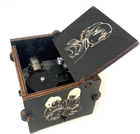 Pursuestar SpAway Wind Up Music Box, Vintage Engraved Wood Mechanism Musical Gift for Anime Fans