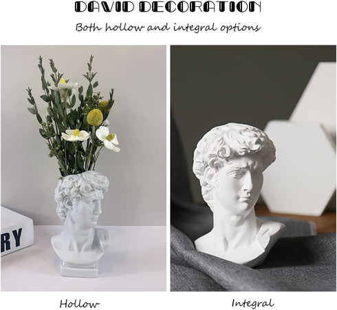 6 Inch fazhongfa Greek Statue of David Bust Resin Sculpture for Roman Bookshelf Tabletop Office Home Decor Roman