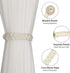 BEL AVENIR Curtain Tiebacks, Magnetic Woven Curtain Holdback Drapery Tie-Back (Ivory Braid-2 Pack)