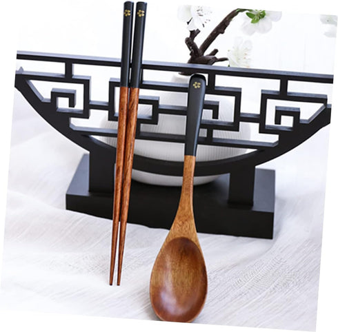 1 Set Chinese Portable Wooden Style Chopsticks, Reusable Cutlery for Party, Picnic, Dinner Tableware
