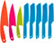 Jovitec 8 Pcs Kid Cooking Knife Set, Children's Safe Chef Nylon Knives with Plastic Serrated Edges for Cutting Fruit
