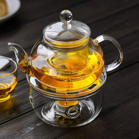Hemoton Glass Teapot Warmer, Heating Base Base Insulation Base Candle Holder Glass Tea Stove Warmer Candle Stand Tea Heater Tea Accessories