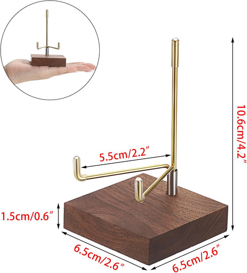 Hipiwe Display Stand Easel with Adjustable Metal Arms, Wooden Base for Fossil, Coral, Geodes, Plate, Small Collectibles
