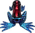 ChangThai Design Tiny 2¼" Black Red Blue Spotted Frog Figurine - Miniature Hand Blown Painted Glass