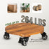 2pack 12inches 264 Lbs 360 Idzo Wood Plant Caddy with Wheels Heavy Duty, Capacity, Acacia Hardwood Plant Dolly, Plant