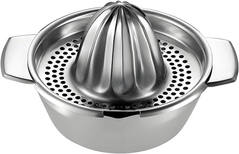 Pebipoo Lemon Orange Squeezer, Manual Juicer Stainless Steel Citrus Juicer Hand Press Lemon Squeezer with Bowl Juicer