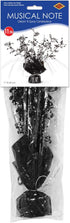 Beistle 2 Piece Musical Notes Table Centerpieces, Black Metallic Plastic Music Theme Party Supplies