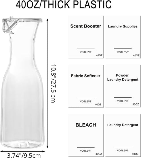 40OZ 3 Pack Laundry Detergent Dispenser, Laundry Soap Dispenser, Fabric Softener Dispenser, Liquid Laundry Detergent
