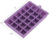 Ice Cube Tray - Silicone Square Ice Trays Easy Release Stackable Mold with Removable Lid, 24 Cavity (2 Pack, Purple)